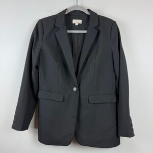 Loft Blazer Women's 8 Petite Black One Button‎ Collared Professional Work Career